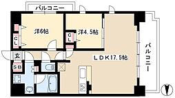 プレサンスロジェ泉 3階2LDKの間取り