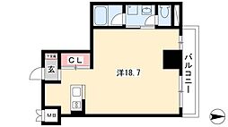 アーデン東別院 7階ワンルームの間取り