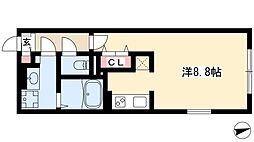 LUORE城西 5階1Kの間取り