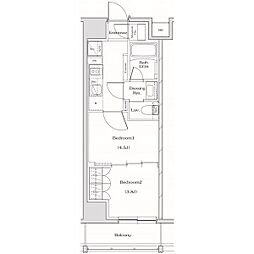 ザ・パークハビオ名古屋松原 12階2Kの間取り
