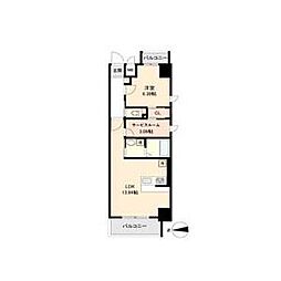 ファインブルーム新栄(旧グロリオーサ) 9階1SLDKの間取り