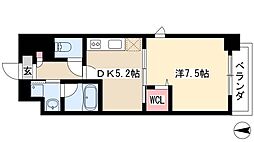 パティオ　エスペランサ 8階1DKの間取り