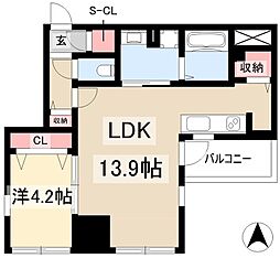 ザ・レジデンスパーク栄 11階1LDKの間取り