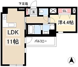 ザ・レジデンスパーク栄 12階1LDKの間取り