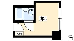 ライオンズ名古屋ビル 4階ワンルームの間取り