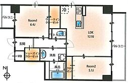 ポルタニグラ大須観音 8階2LDKの間取り