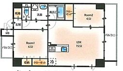ポルタニグラ大須観音 9階2LDKの間取り