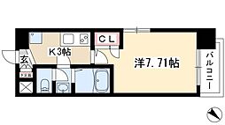 アルフィーレ新栄 1Kの間取図画像