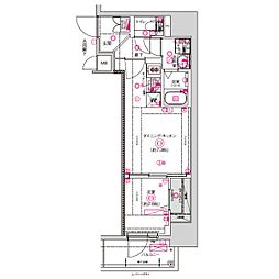 CREST TAPP東別院 1DKの間取図画像