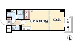 HF名駅北レジデンスEAST 1LDKの間取図画像