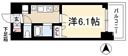 プレサンスサカエリバースタイル 1Kの間取図画像