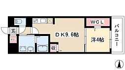 ロイヤルスクエア徳川 1LDKの間取図画像