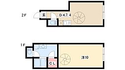 フローラル今池 1DKの間取図画像