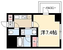 レジデンス東別院スクエア 1Kの間取図画像