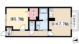 セジュール今池南 1LDKの間取図画像