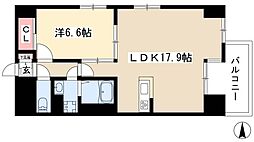 グラマシー白川公園 1LDKの間取図画像
