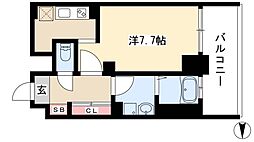 ヴィラエーデル名駅 1Kの間取図画像
