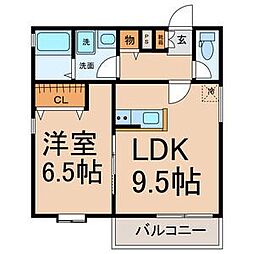 クラージュ吹上 1LDKの間取図画像
