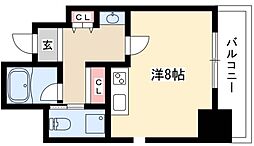 ル・ブルー鶴舞 ワンルームの間取図画像
