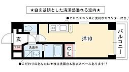 プレディアスタイル白川公園 ワンルームの間取図画像