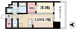 デュオフラッツ栄 1LDKの間取図画像