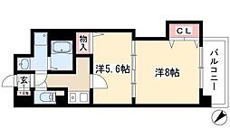 セントラル名古屋 2Kの間取図画像
