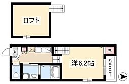 ハーモニーテラス四番 1Kの間取図画像