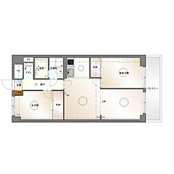 マンション森 2LDKの間取図画像