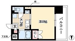 パルティール上前津 1Kの間取図画像