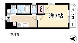 アールズタワー池下西 1Kの間取図画像