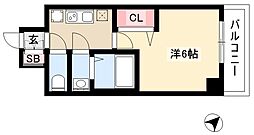 アステリ鶴舞テーセラ 1Kの間取図画像
