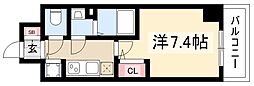 エスリード新栄グランラグジェ 1Kの間取図画像