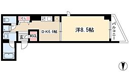セノアタワー泉 1DKの間取図画像