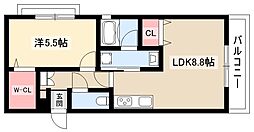 アマービレ中島 1LDKの間取図画像