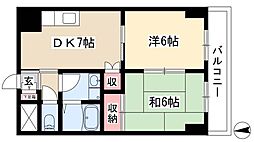 西一ビル 2DKの間取図画像