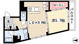 グランドゥール千種 1LDKの間取図画像
