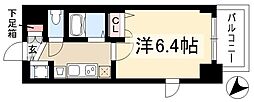 プレサンス鶴舞公園WEST 1Kの間取図画像