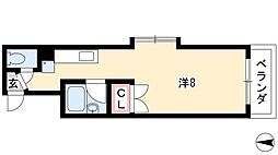 シャトー栄 ワンルームの間取図画像