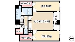 グランアベニュー栄 2LDKの間取図画像