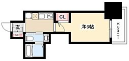 エステムコート名古屋千種グレイス 1Kの間取図画像