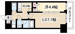 セイワパレス丸の内駅前プレミア 2Kの間取図画像