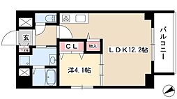 グランデューク新栄 1LDKの間取図画像