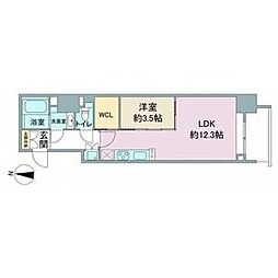 スリーアイランドタワー久屋大通 1LDKの間取図画像