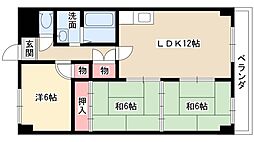 レジディア日比野 3LDKの間取図画像