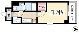 エスリード大須プレシア 1Kの間取図画像