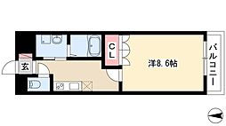 ドエル山王 1Kの間取図画像