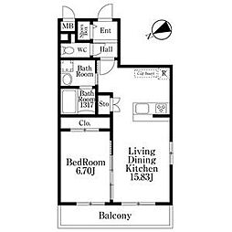名古屋市千種区千種2丁目マンション 1LDKの間取図画像