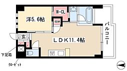 IZResidence 1LDKの間取図画像