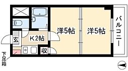 オアシス日向 2Kの間取図画像