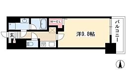 トレヴィ高岳 1Kの間取図画像